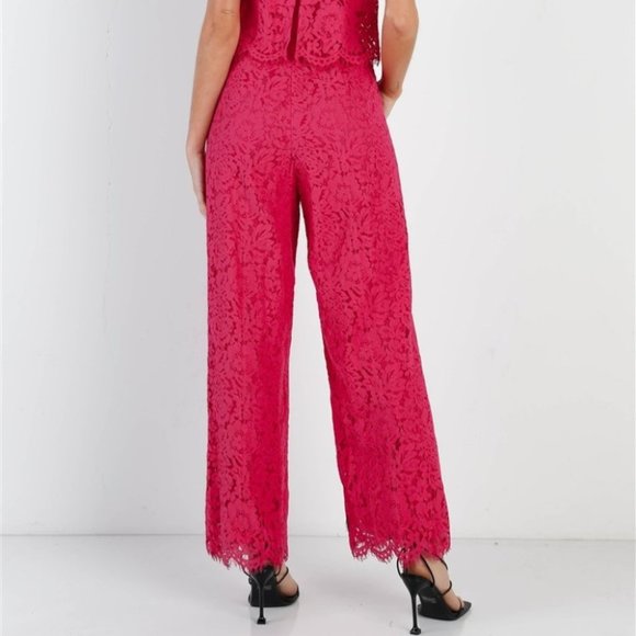 Magenta Pink Lace Jumpsuit - Picture 3 of 6